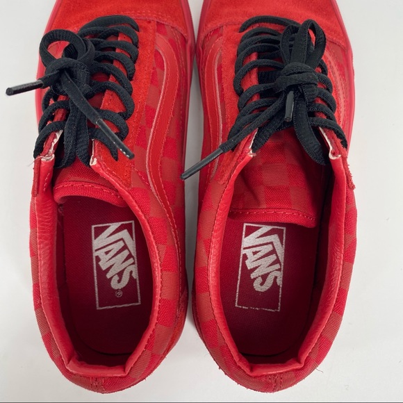 Vans Shoes Vans Old Skool Tonal Checkerboard Skate Shoe Racing Red